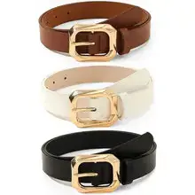Men's Reversible Rotatable Automatic Buckle Belt Black Gold — feature 2