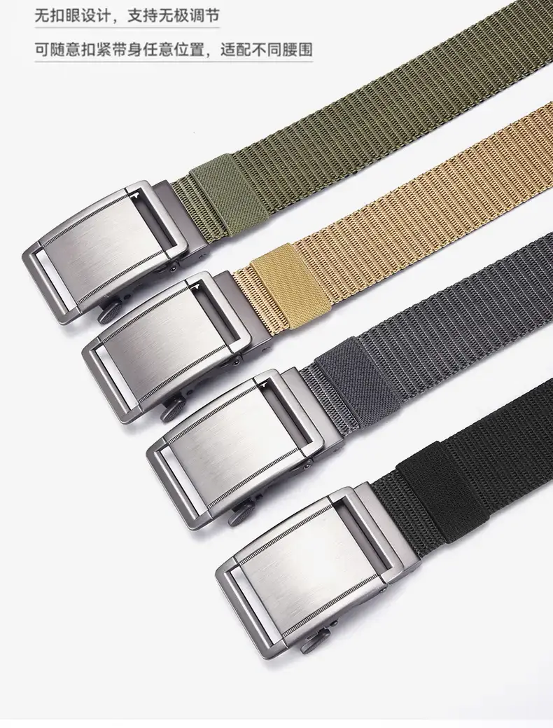 Men's Reversible Rotatable Automatic Buckle Belt Black Gold — feature 40