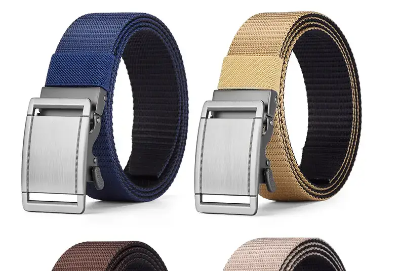 Men's Reversible Rotatable Automatic Buckle Belt Black Gold — feature 50