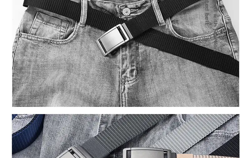 Men's Reversible Rotatable Automatic Buckle Belt Black Gold — feature 52