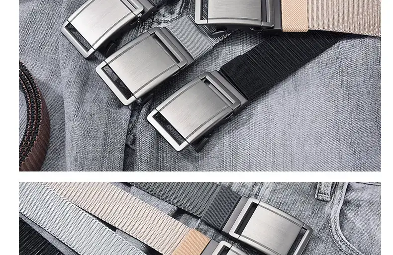 Men's Reversible Rotatable Automatic Buckle Belt Black Gold — feature 53