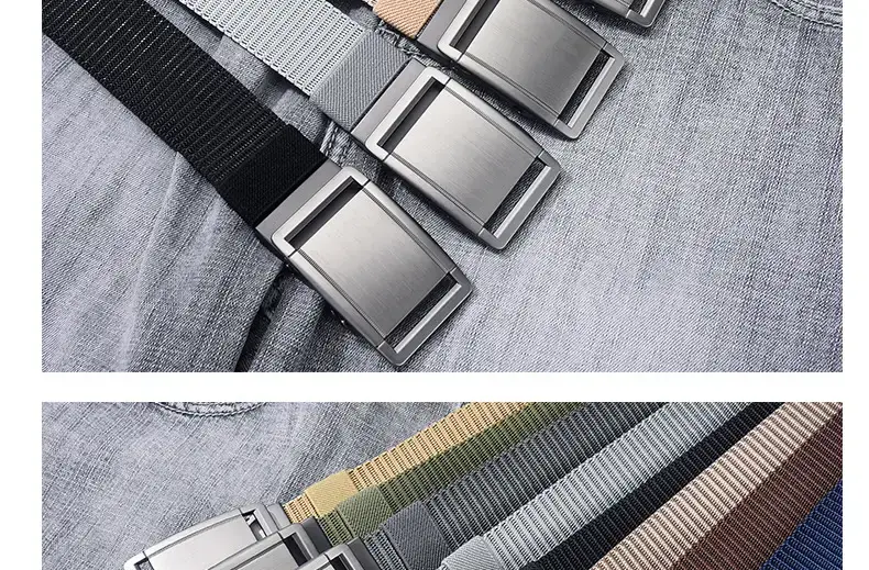 Men's Reversible Rotatable Automatic Buckle Belt Black Gold — feature 54