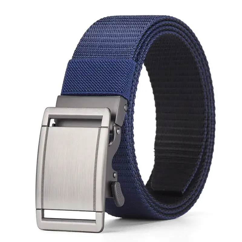 Men's Reversible Rotatable Automatic Buckle Belt Black Gold - Image 2