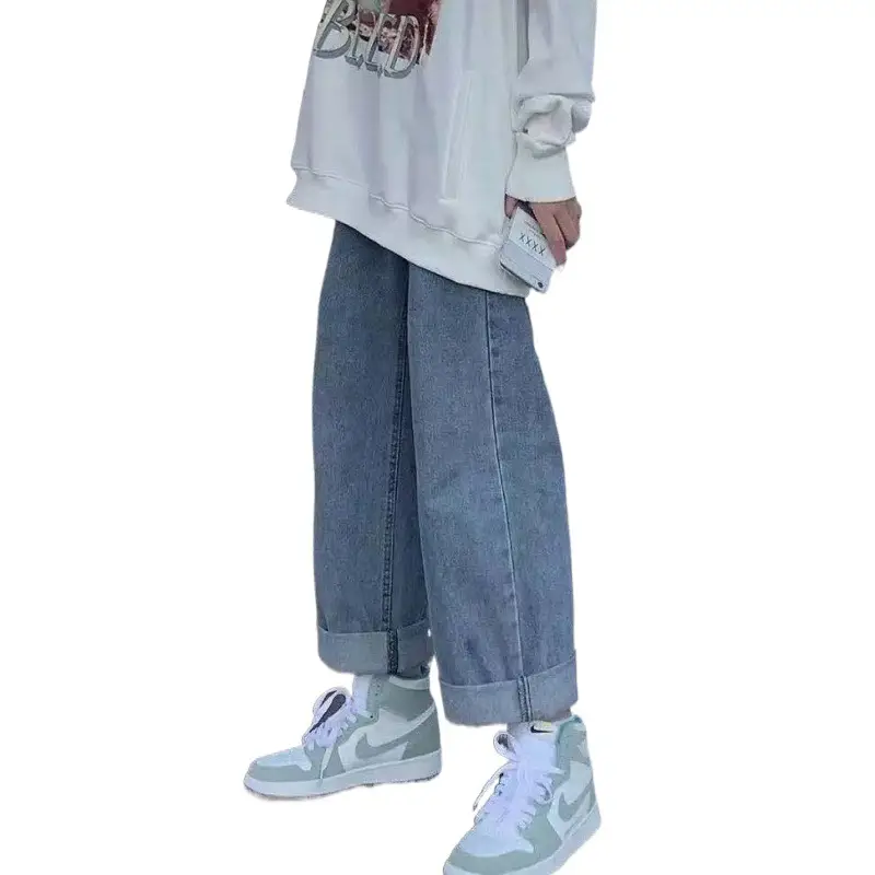 Men's Green Hoodie Black Jeans Korean Style Loose Fit - Image 8