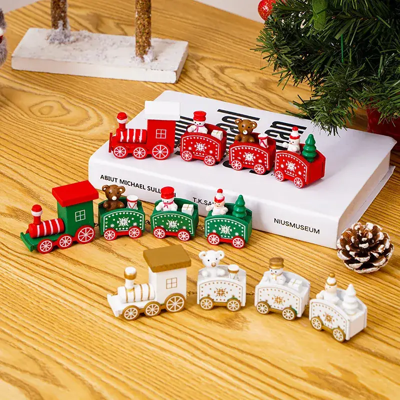 Christmas Wooden Train Set for Kids Window Decor - Image 6