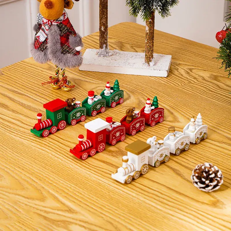 Christmas Wooden Train Set for Kids Window Decor - Image 8