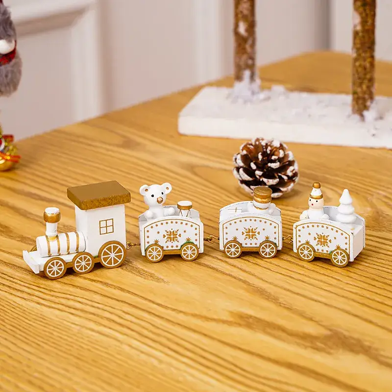 Christmas Wooden Train Set for Kids Window Decor - Image 3