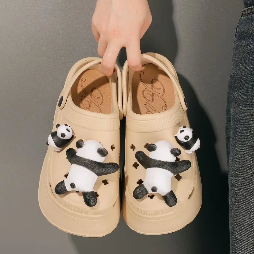 Summer Height-raising Sandals for Women Parent-child Thick-soled Summer Lightweight High-value Cute Beach Sandals and Slippers DIY Accessories - Image 4