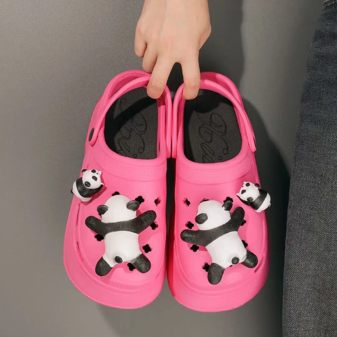Summer Height-raising Sandals for Women Parent-child Thick-soled Summer Lightweight High-value Cute Beach Sandals and Slippers DIY Accessories - Image 6