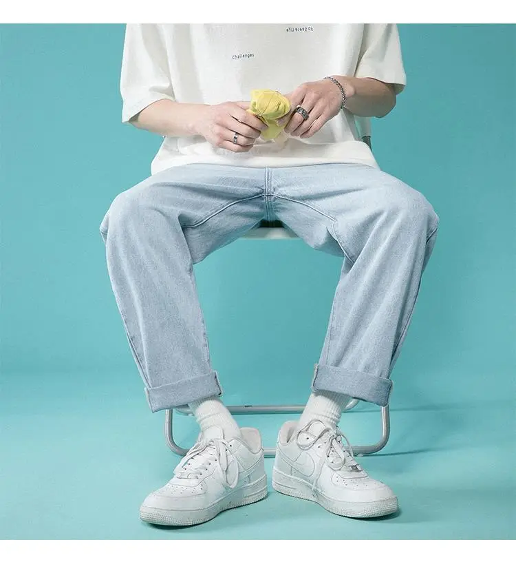 Men High Waist Wide Leg Jeans 2024 Spring — feature 12