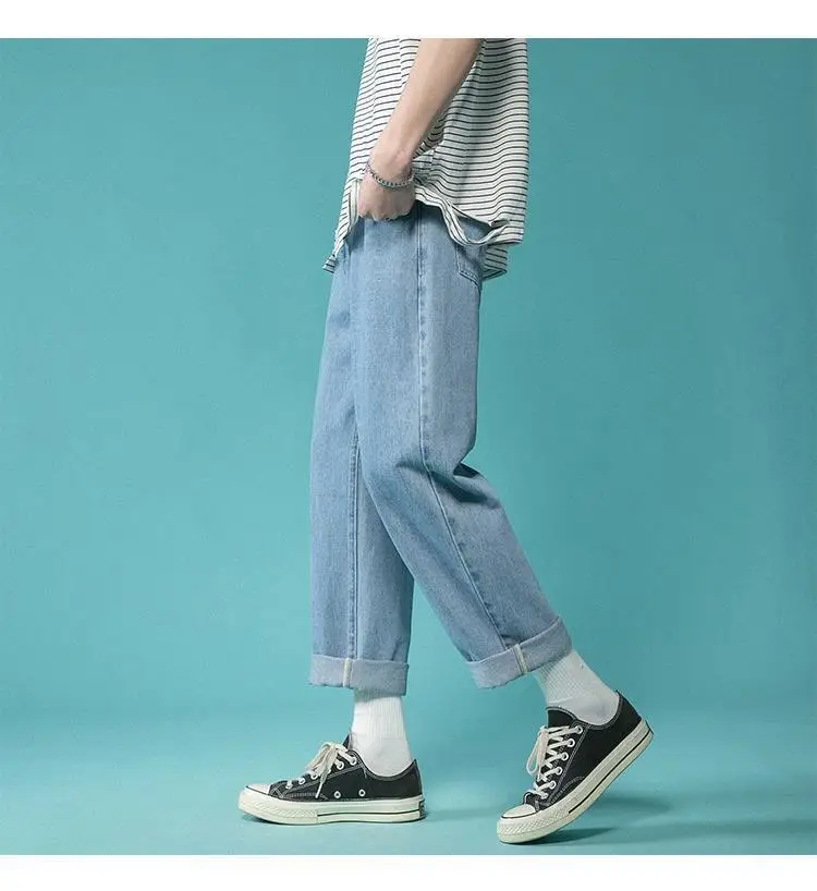 Men High Waist Wide Leg Jeans 2024 Spring — feature 15