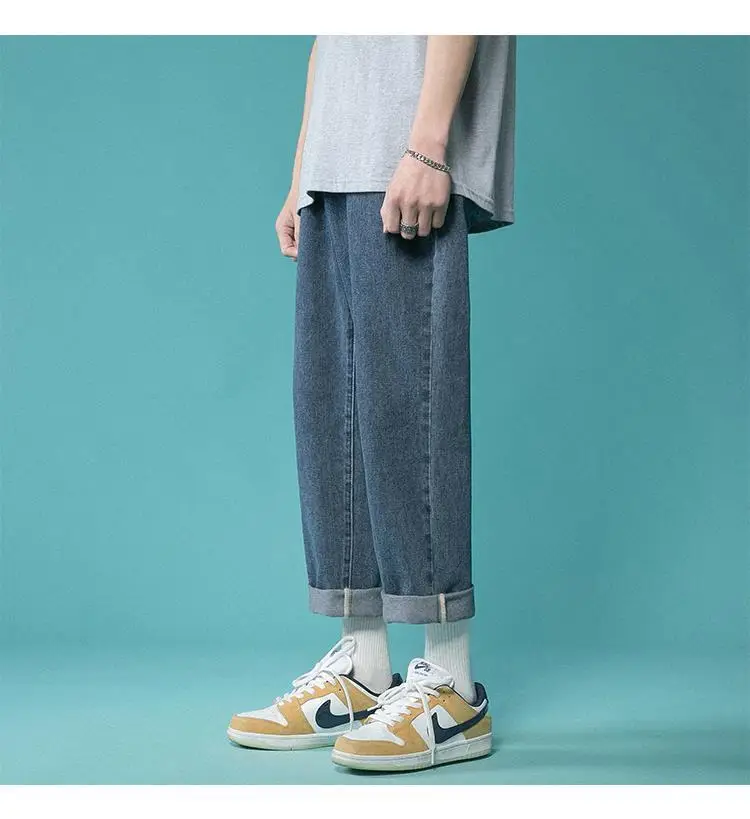 Men High Waist Wide Leg Jeans 2024 Spring — feature 17