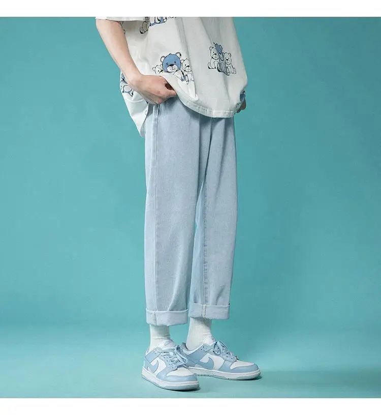 Men High Waist Wide Leg Jeans 2024 Spring — feature 7