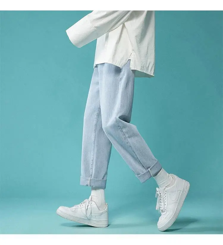 Men High Waist Wide Leg Jeans 2024 Spring — feature 9