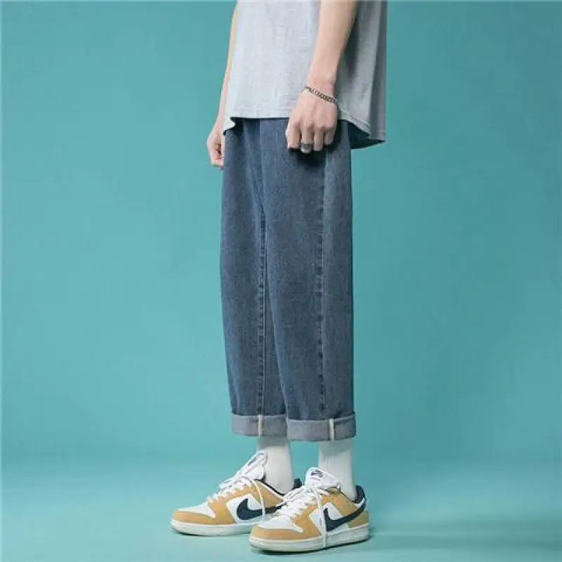 Men High Waist Wide Leg Jeans 2024 Spring - Image 2
