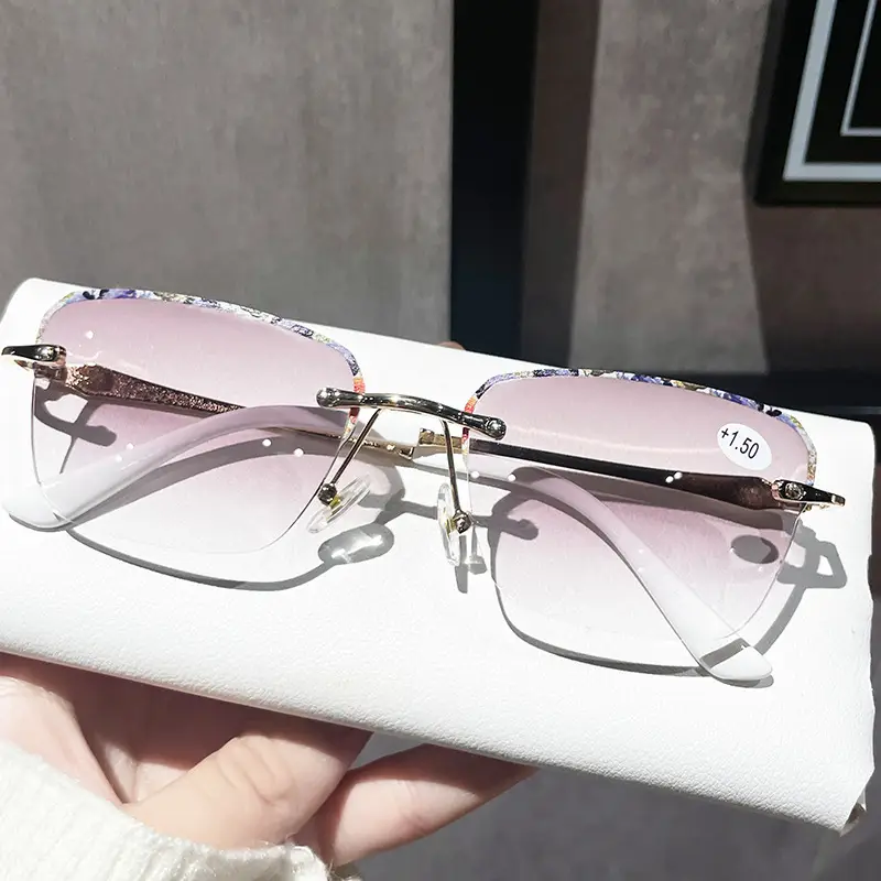 3D Lace Square Frame Reading Glasses Women