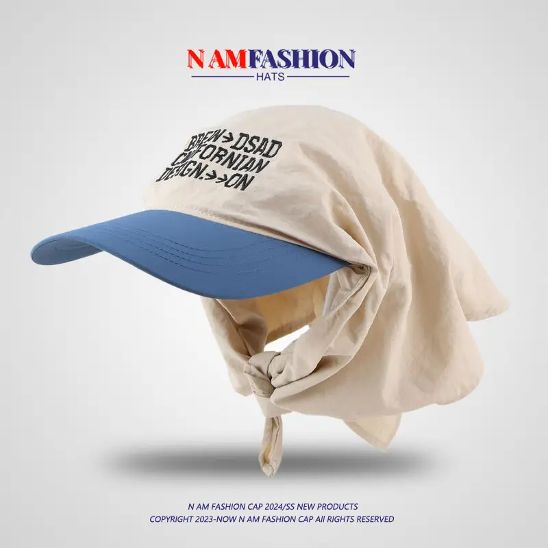 Women's Pink Letter Embroidered Sunscarf Cap - Image 5