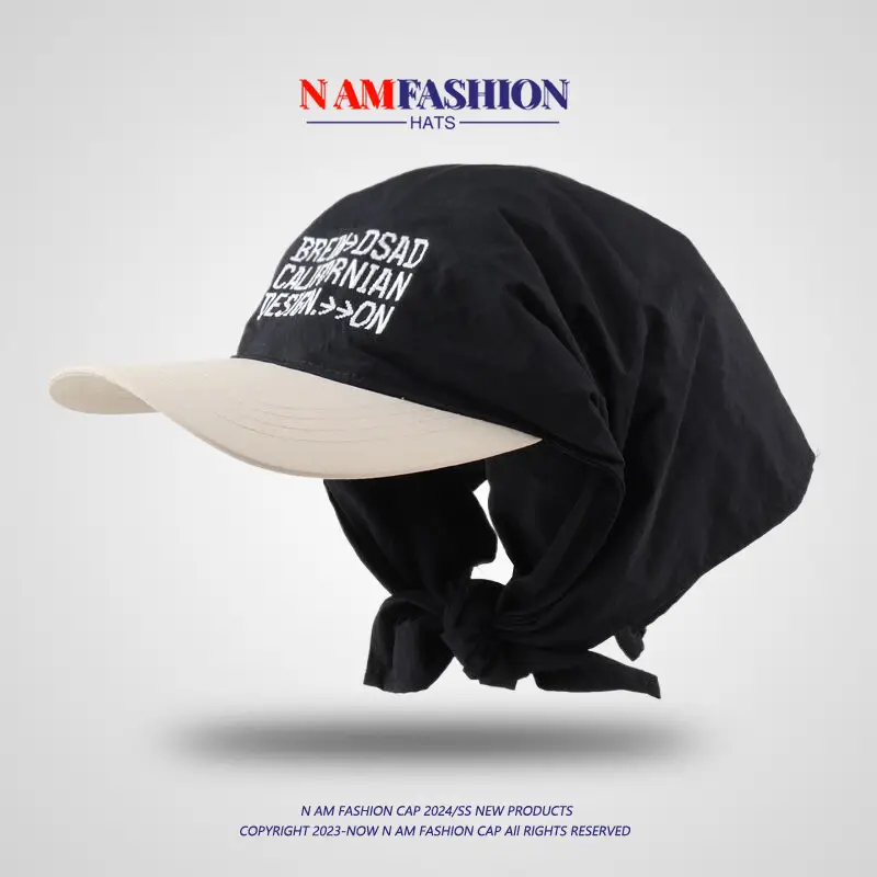 Women's Pink Letter Embroidered Sunscarf Cap — feature 2