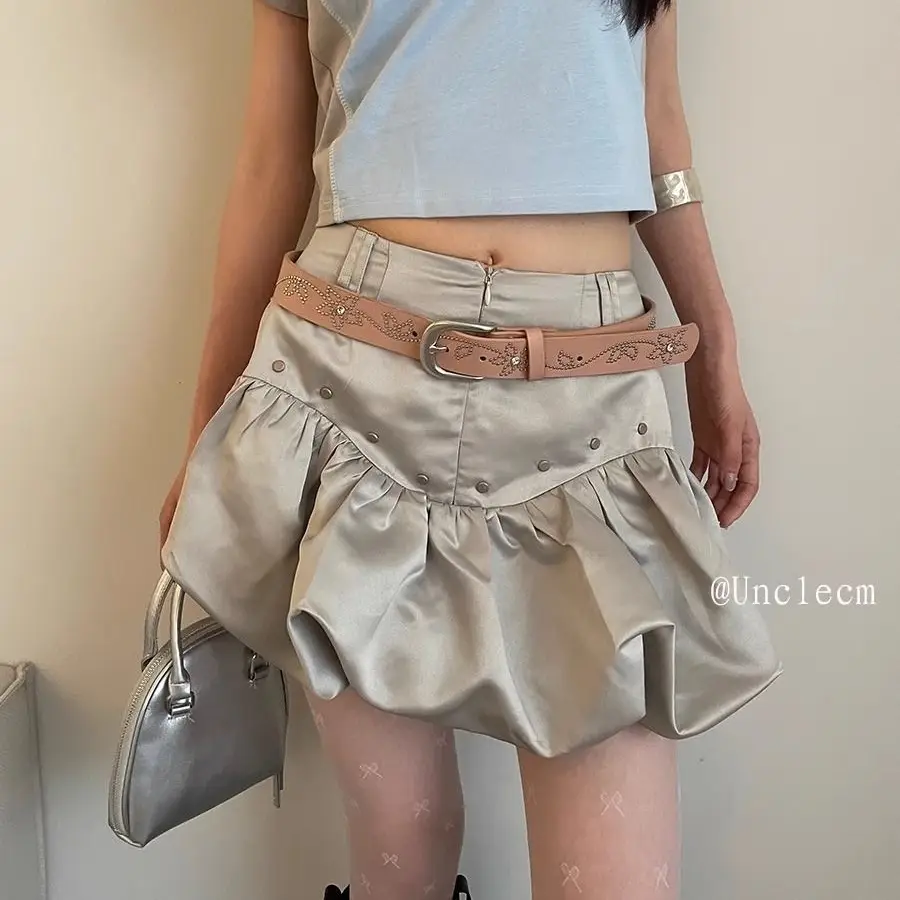 Women's Silk Belted Skirt with Flower Embroidery - Image 6