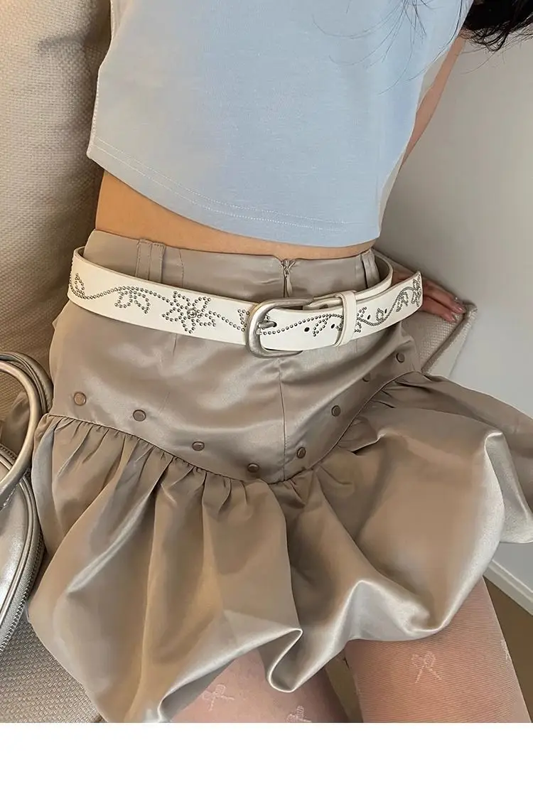 Women's Silk Belted Skirt with Flower Embroidery — feature 10
