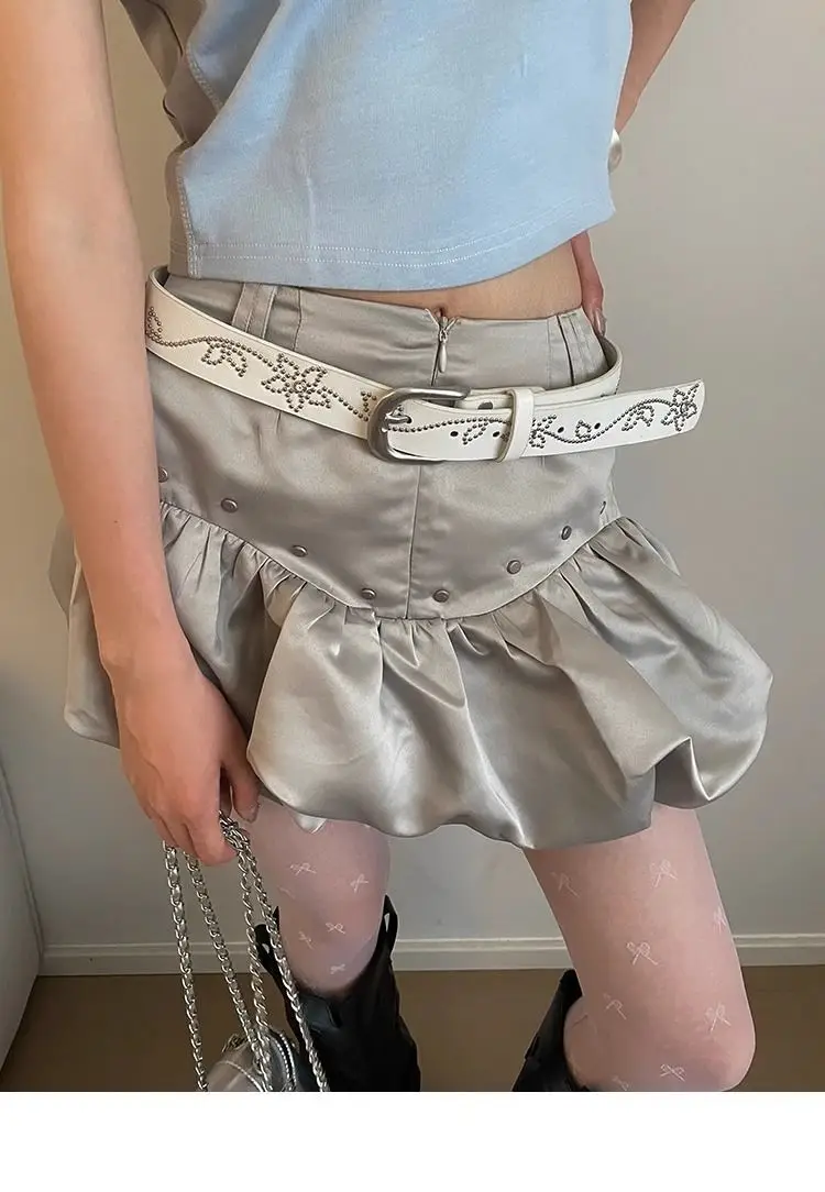 Women's Silk Belted Skirt with Flower Embroidery — feature 4