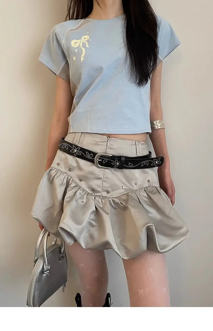 Women's Silk Belted Skirt with Flower Embroidery — feature 6