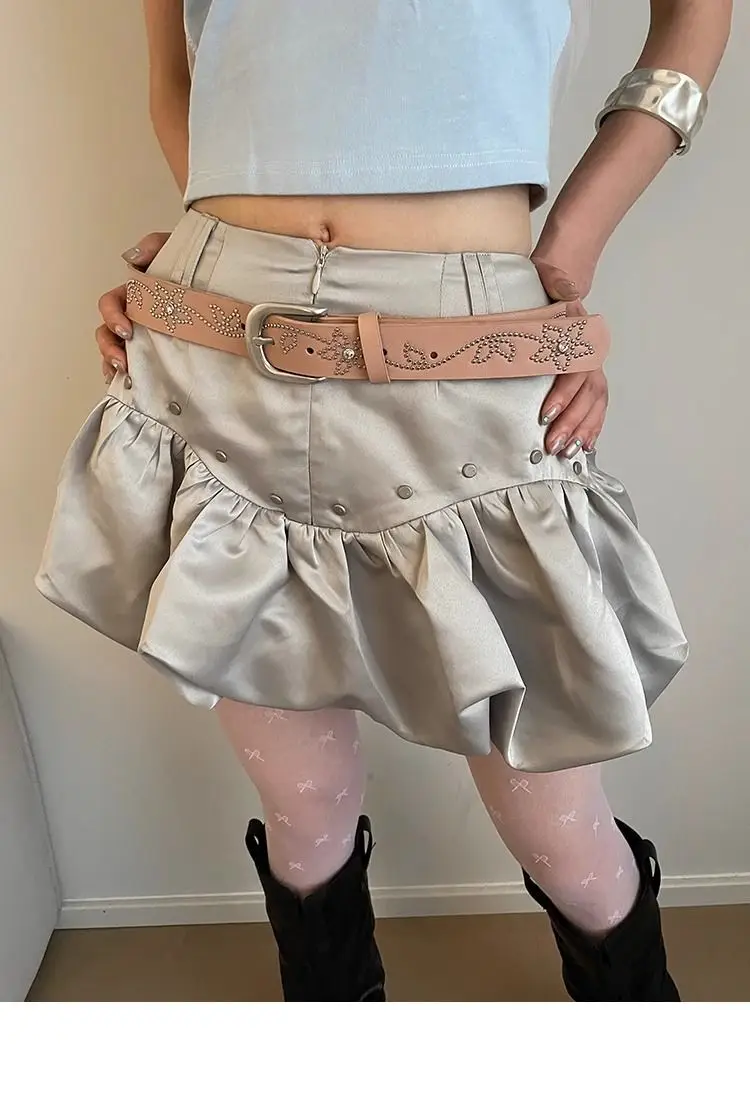 Women's Silk Belted Skirt with Flower Embroidery — feature 7