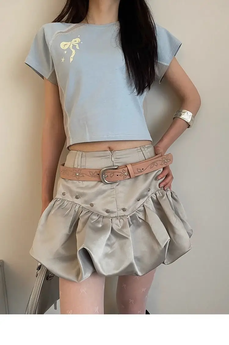 Women's Silk Belted Skirt with Flower Embroidery — feature 8