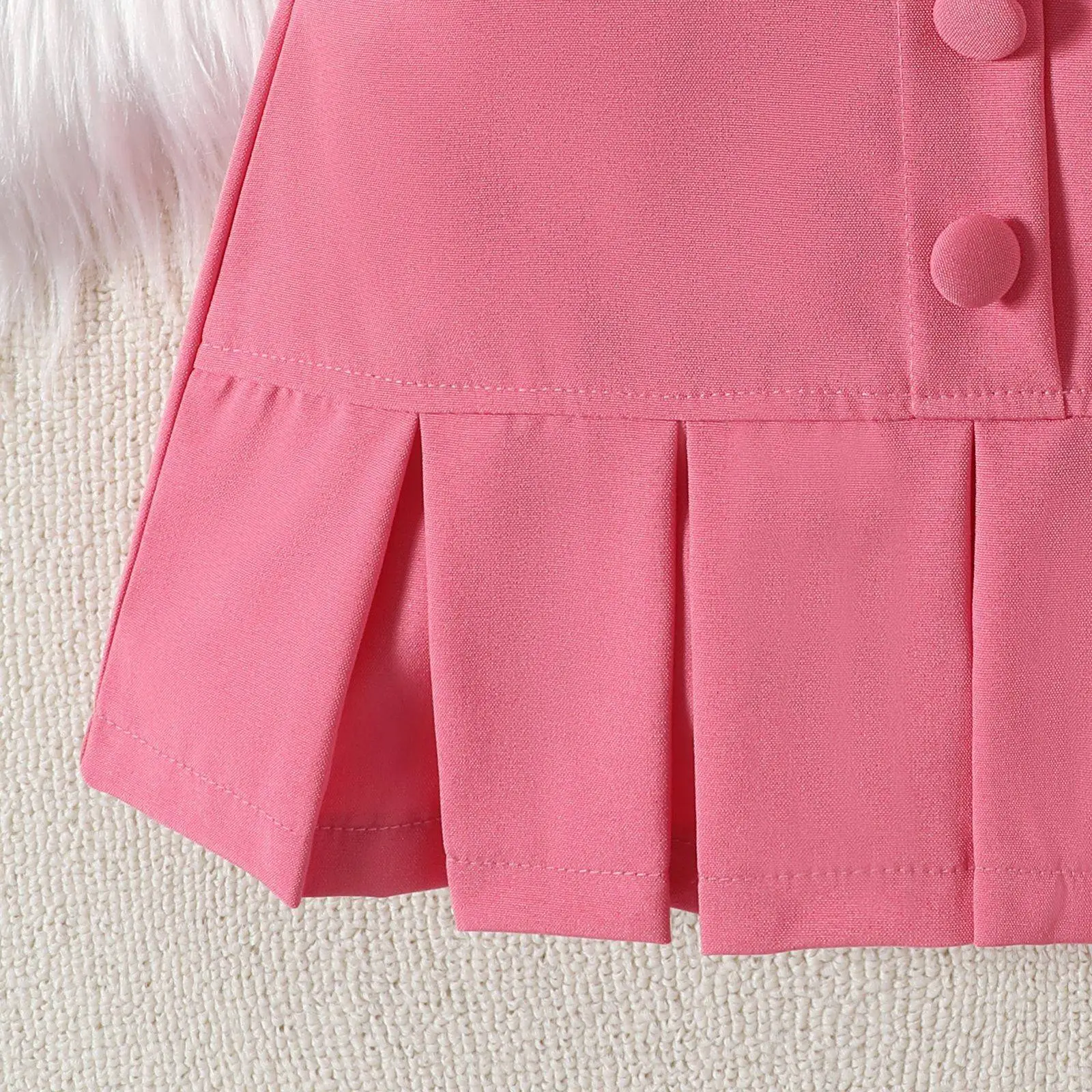 Pink Flying Sleeve Top & Pleated Skirt Set for Girls — feature 13