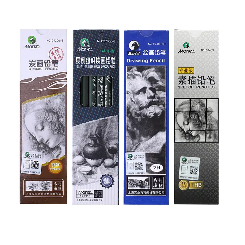 Marley Pencil Sketch Carbon Pen Drawing Painting Sketch Carbon Pen Hard Medium Soft White Carbon Pen Special for Beginners Art Students
