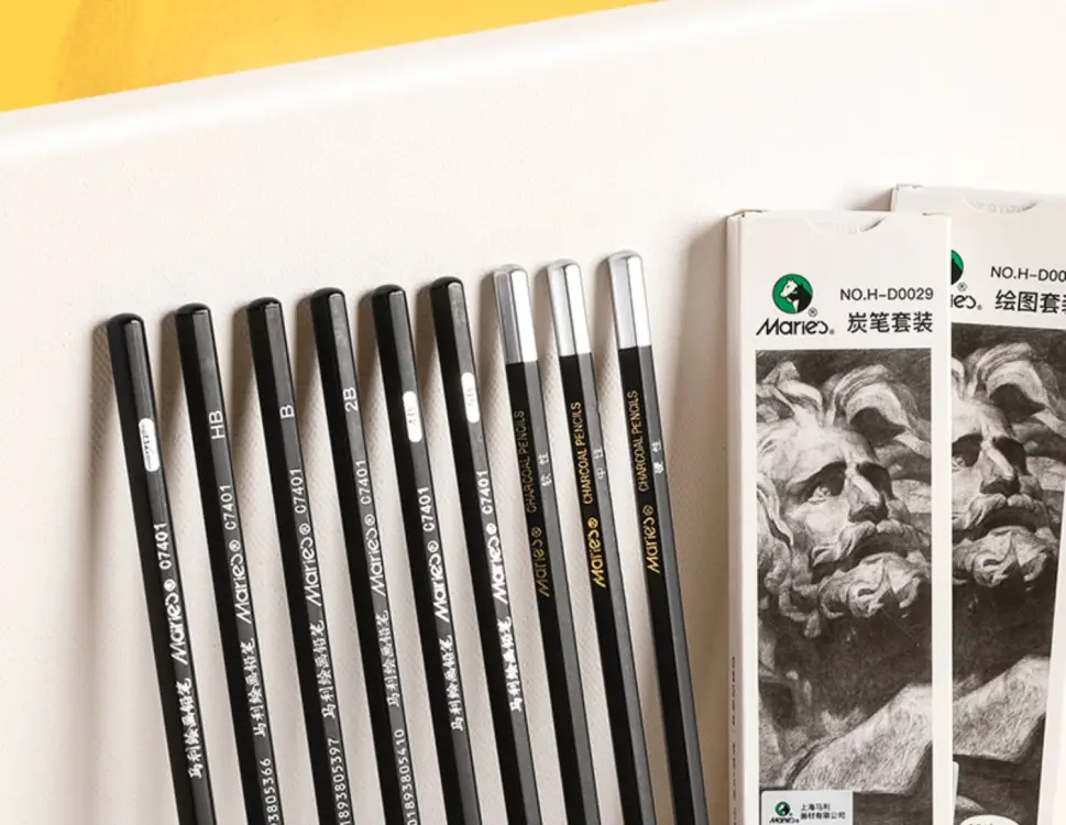 Marley Pencil Sketch Carbon Pen Drawing Painting Sketch Carbon Pen Hard Medium Soft White Carbon Pen Special for Beginners Art Students — feature 2