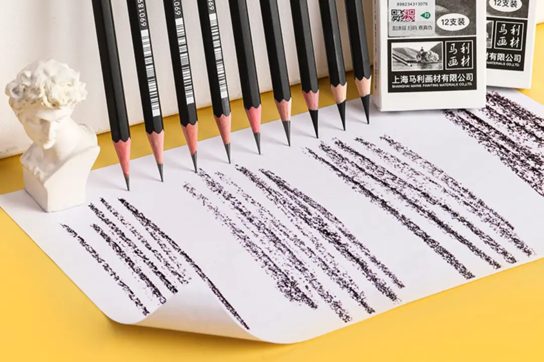 Marley Pencil Sketch Carbon Pen Drawing Painting Sketch Carbon Pen Hard Medium Soft White Carbon Pen Special for Beginners Art Students — feature 3