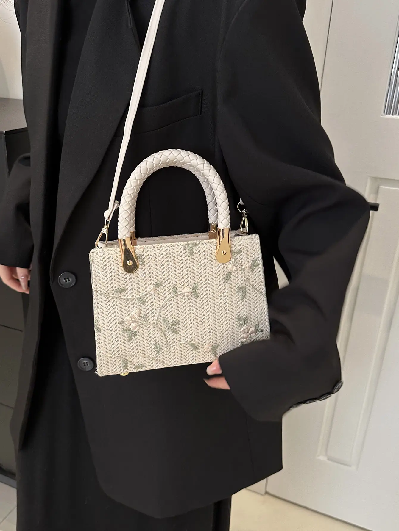 Women's 2024 Summer Shoulder Crossbody Bag with Braided Handles - Image 8