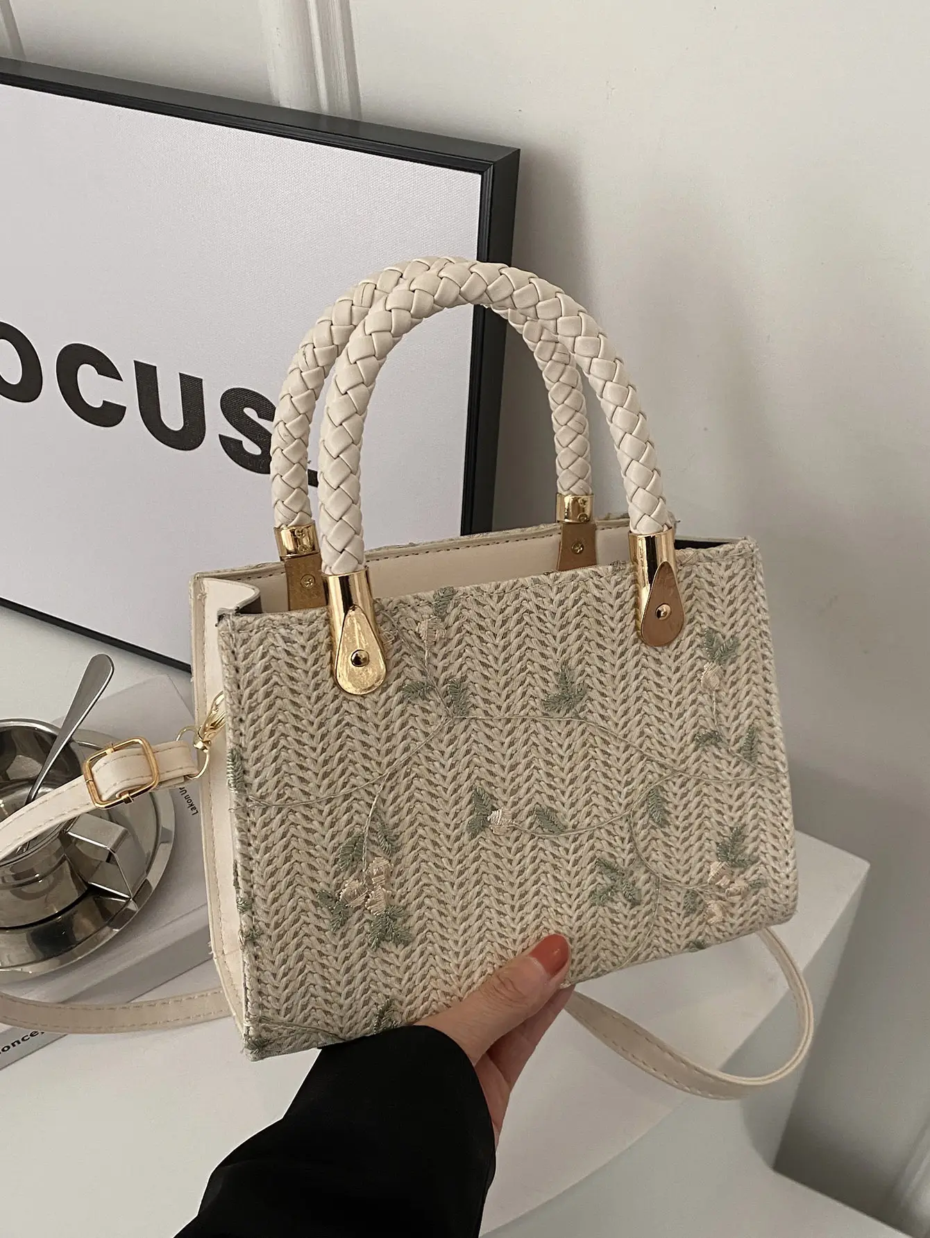 Women's 2024 Summer Shoulder Crossbody Bag with Braided Handles - Image 9