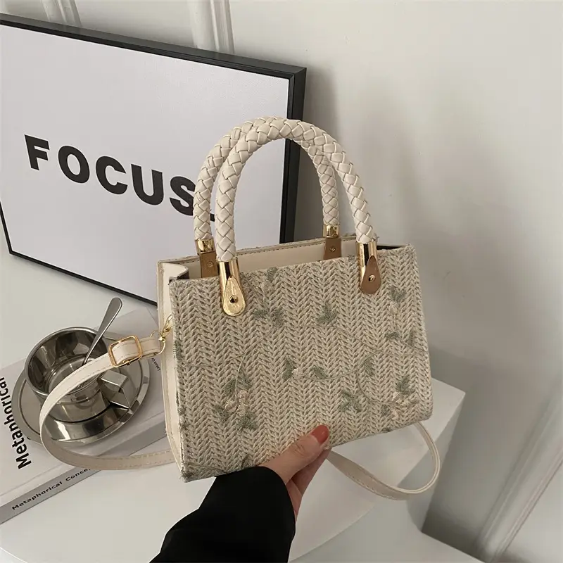 Women's 2024 Summer Shoulder Crossbody Bag with Braided Handles - Image 2