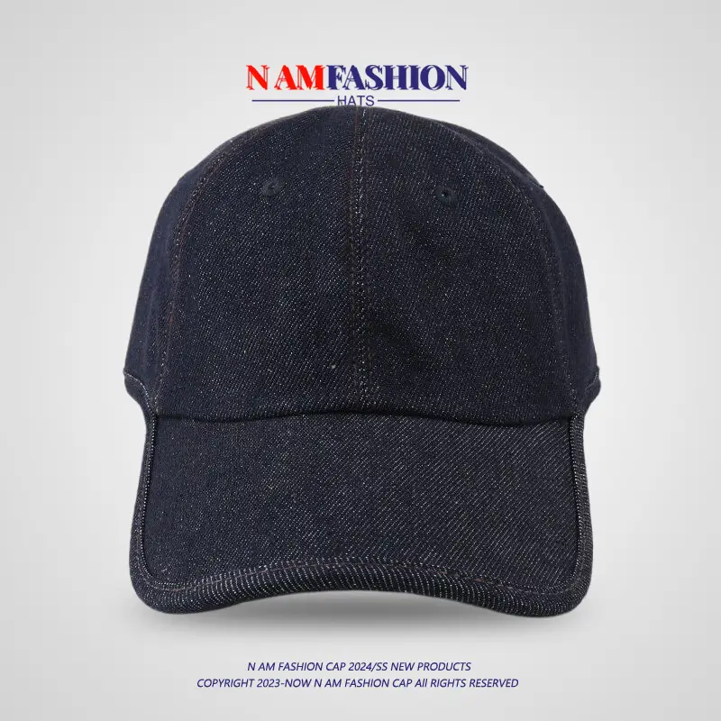 Men Denim Baseball Cap Black All Season - Image 4