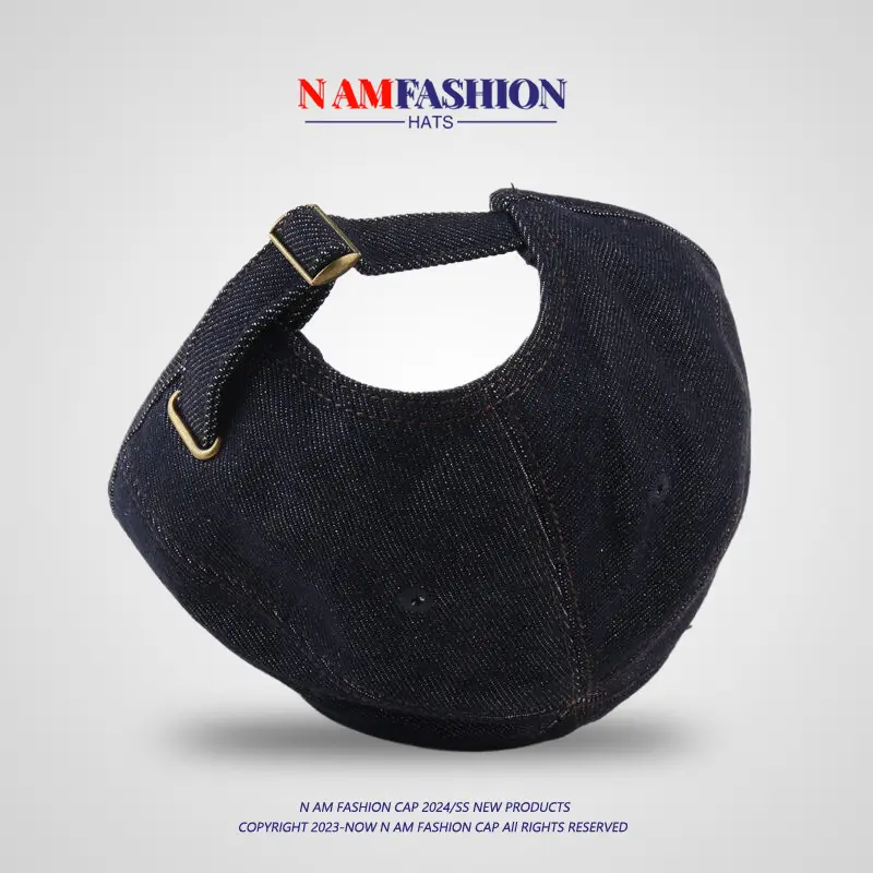 Men Denim Baseball Cap Black All Season - Image 6