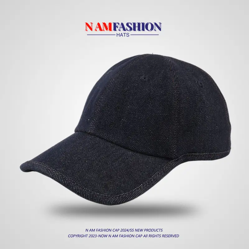 Men Denim Baseball Cap Black All Season — feature 4