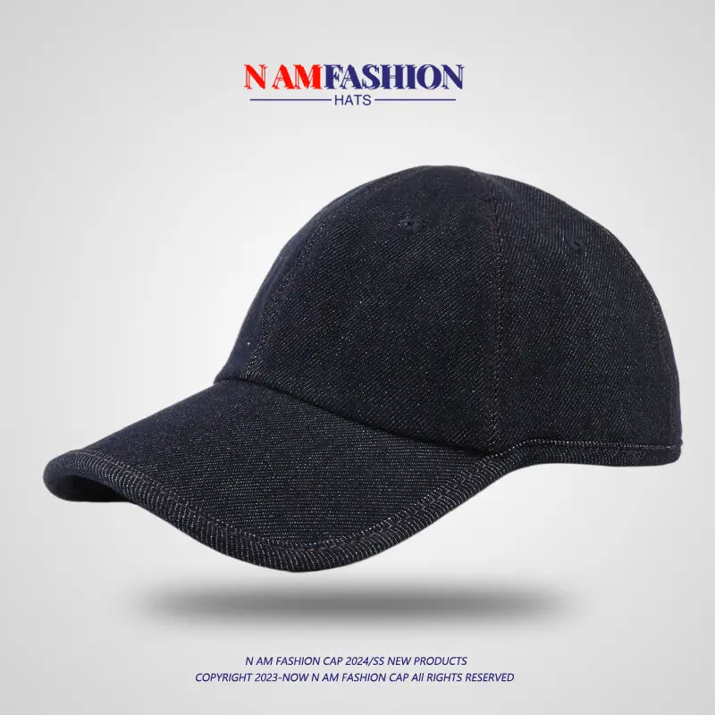 Men Denim Baseball Cap Black All Season — feature 5