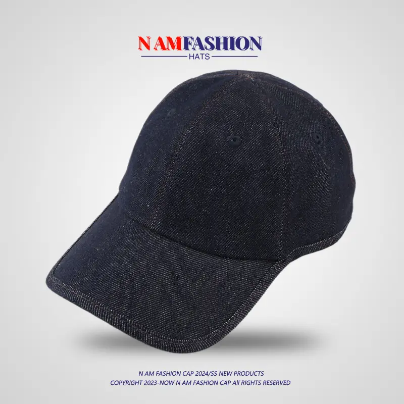 Men Denim Baseball Cap Black All Season — feature 6