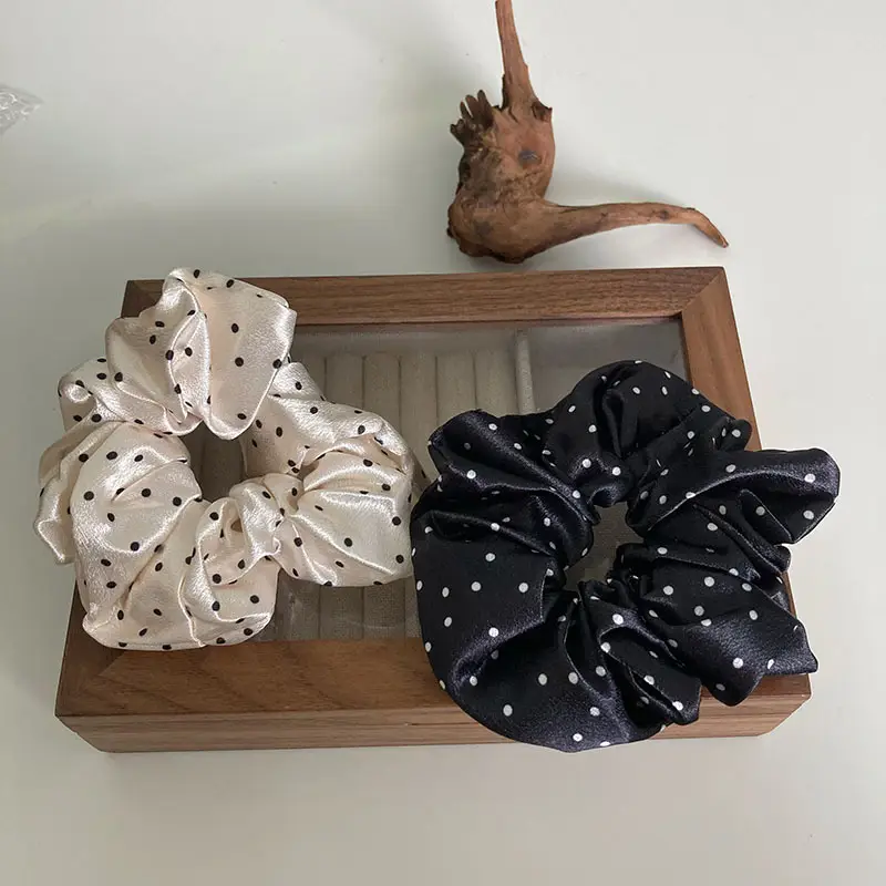 Black Polka Dot Hair Scrunchie for Women — feature 1