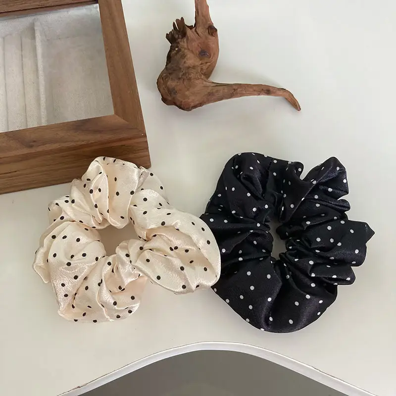 Black Polka Dot Hair Scrunchie for Women — feature 2