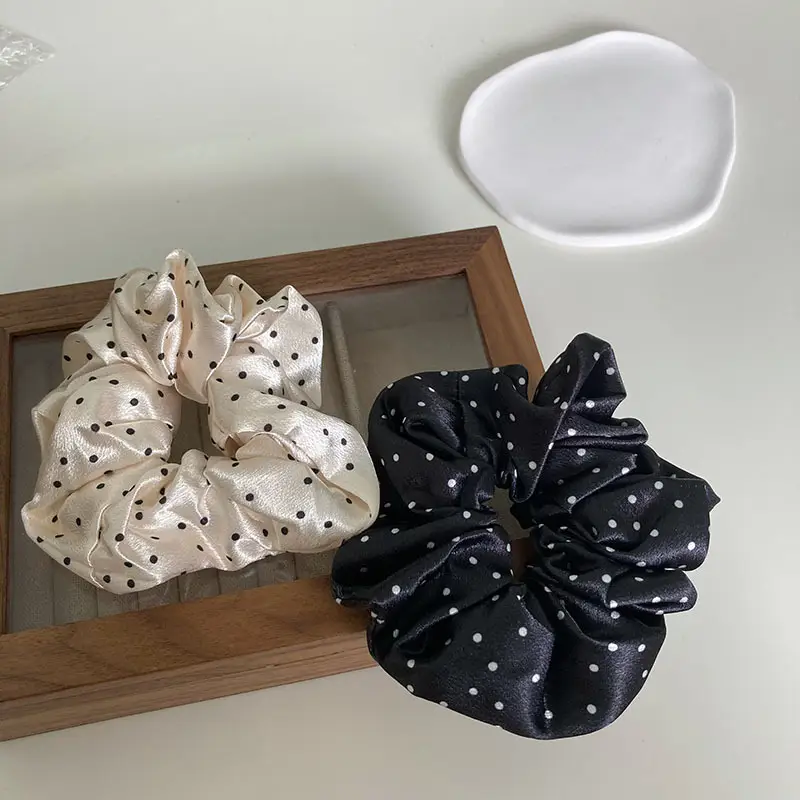 Black Polka Dot Hair Scrunchie for Women — feature 3