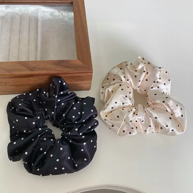 Black Polka Dot Hair Scrunchie for Women — feature 4