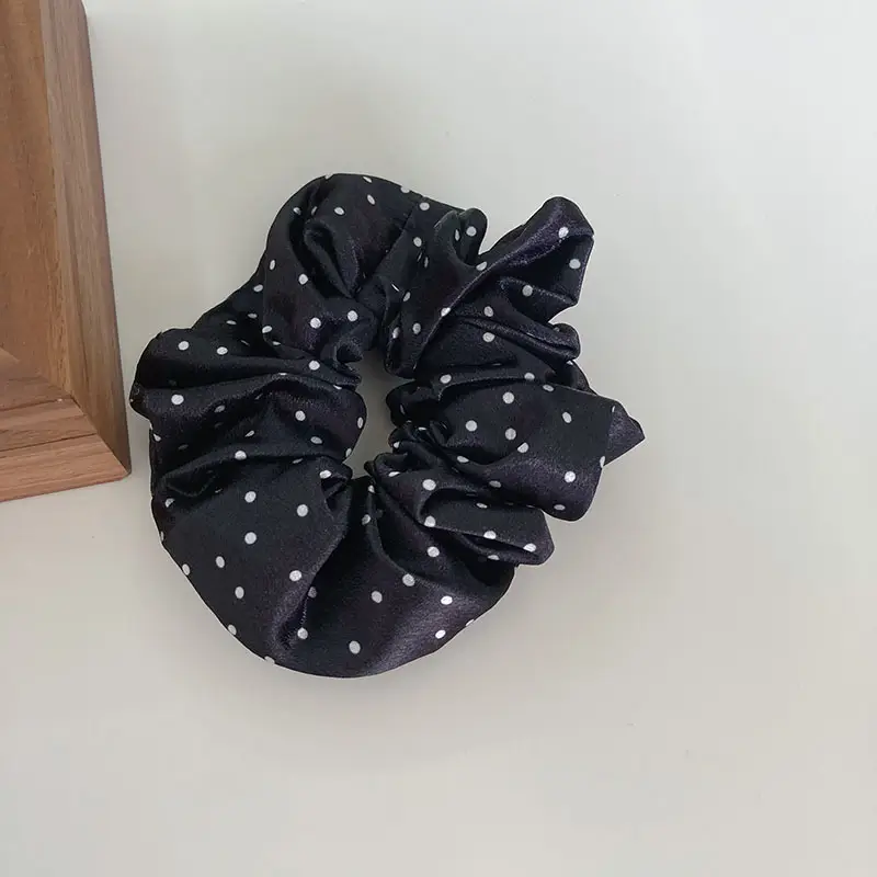 Black Polka Dot Hair Scrunchie for Women — feature 6