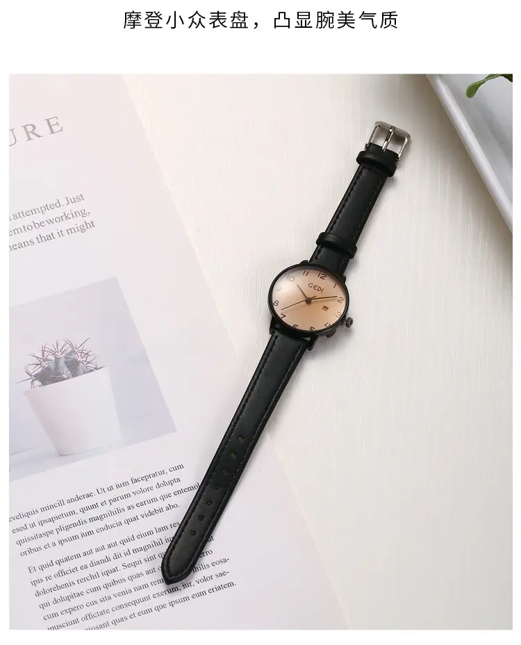 Goldie Vintage Leather Watch for Women — feature 13