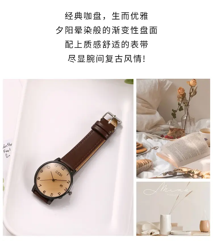 Goldie Vintage Leather Watch for Women — feature 3