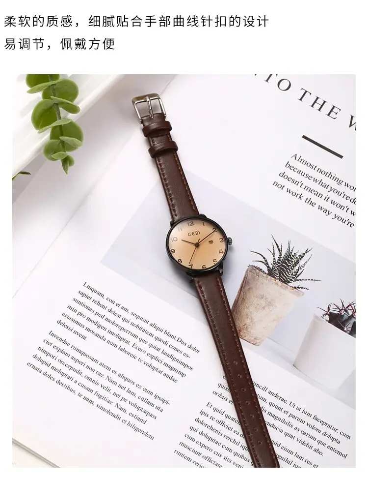 Goldie Vintage Leather Watch for Women — feature 5