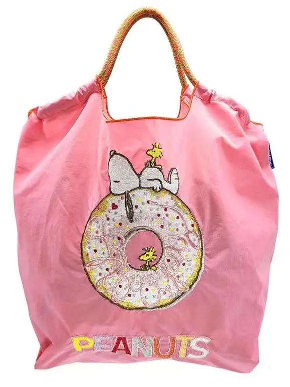 Pink Snoopy Donut Embroidered Shopping Bag - Image 5