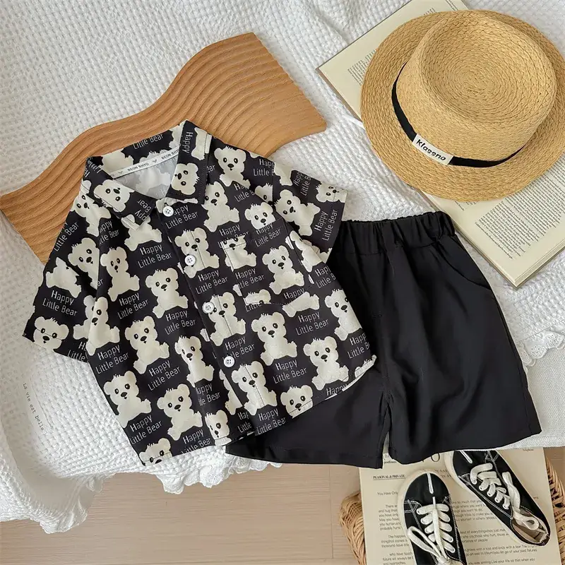 Children's Clothing Short-sleeved T-shirt Summer suit Boys' Styline Fashionable Two-piece New Children's Clothes Baby Children